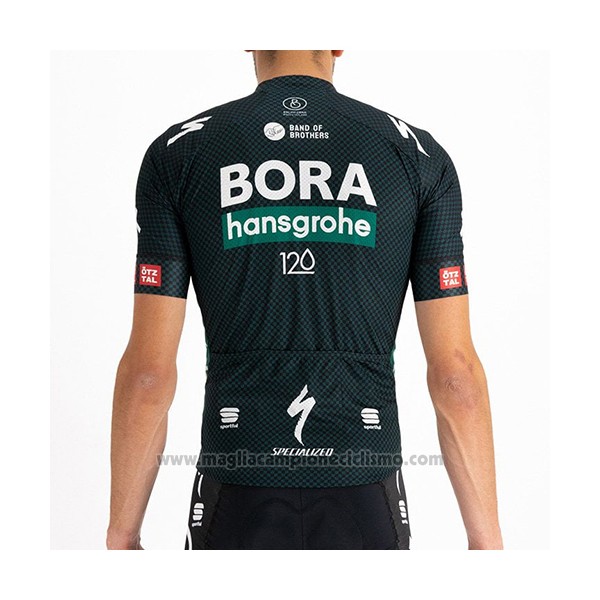 2021 Abbigliamento Ciclismo Bora-Hansgrone Spento Verde Manica Corta e Salopette